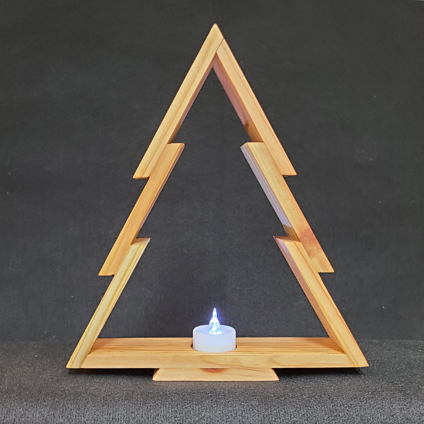 Cedar Christmas Tree with Tealight