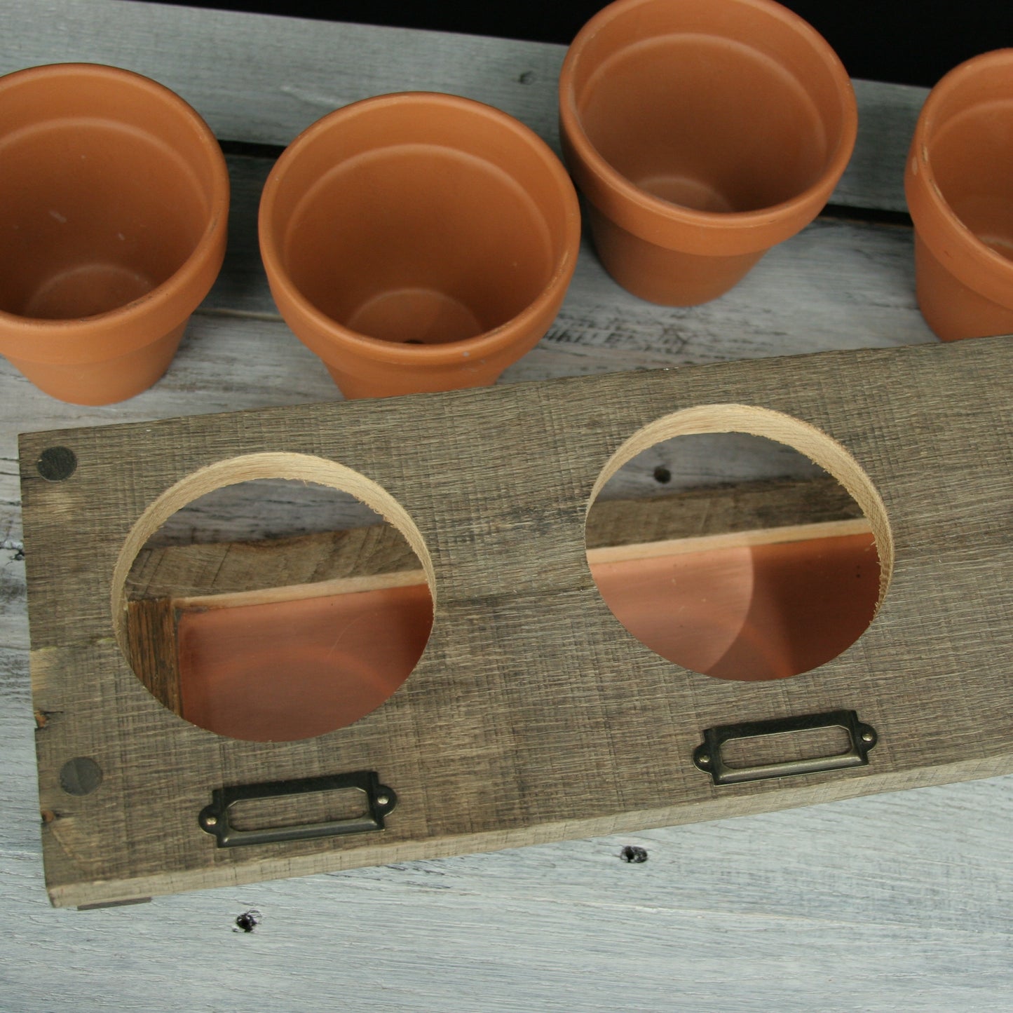 Rustic Herb Garden Planter With Label Holders