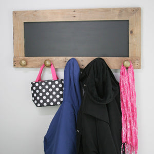 Coat rack with chalkboard