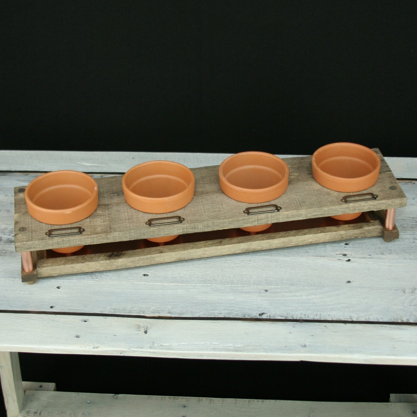 Rustic Herb Garden Planter With Label Holders